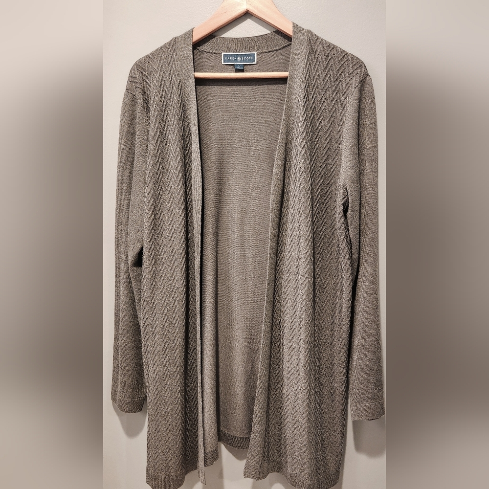 Karen Scott Gray Women's Cardigan